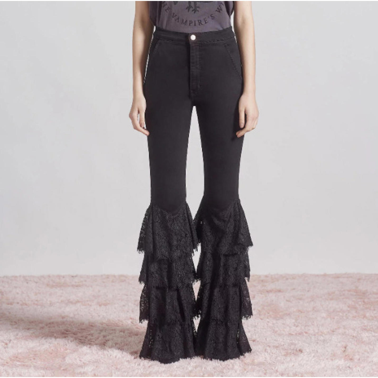 Current Elliott X The Vampires Wife Black Jeans, Nwt, Size 24, Retail $428.00.